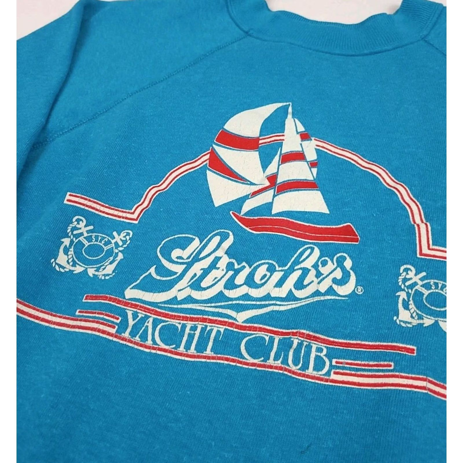 Velva Sheen Vintage Stroh's Yacht Club Sweatshirt Detroit Beer USA Made Rare 70s 80s Size US S / EU 44-46 / 1 - 3 Thumbnail