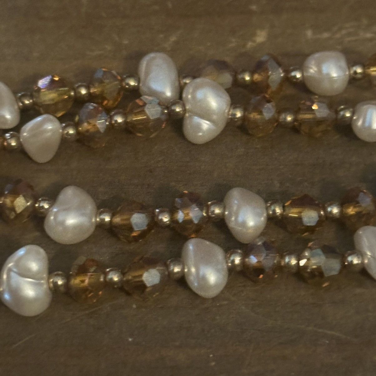 Other Handmade amber crystal bead and freshwater pearl necklace Size ONE SIZE - 6 Thumbnail
