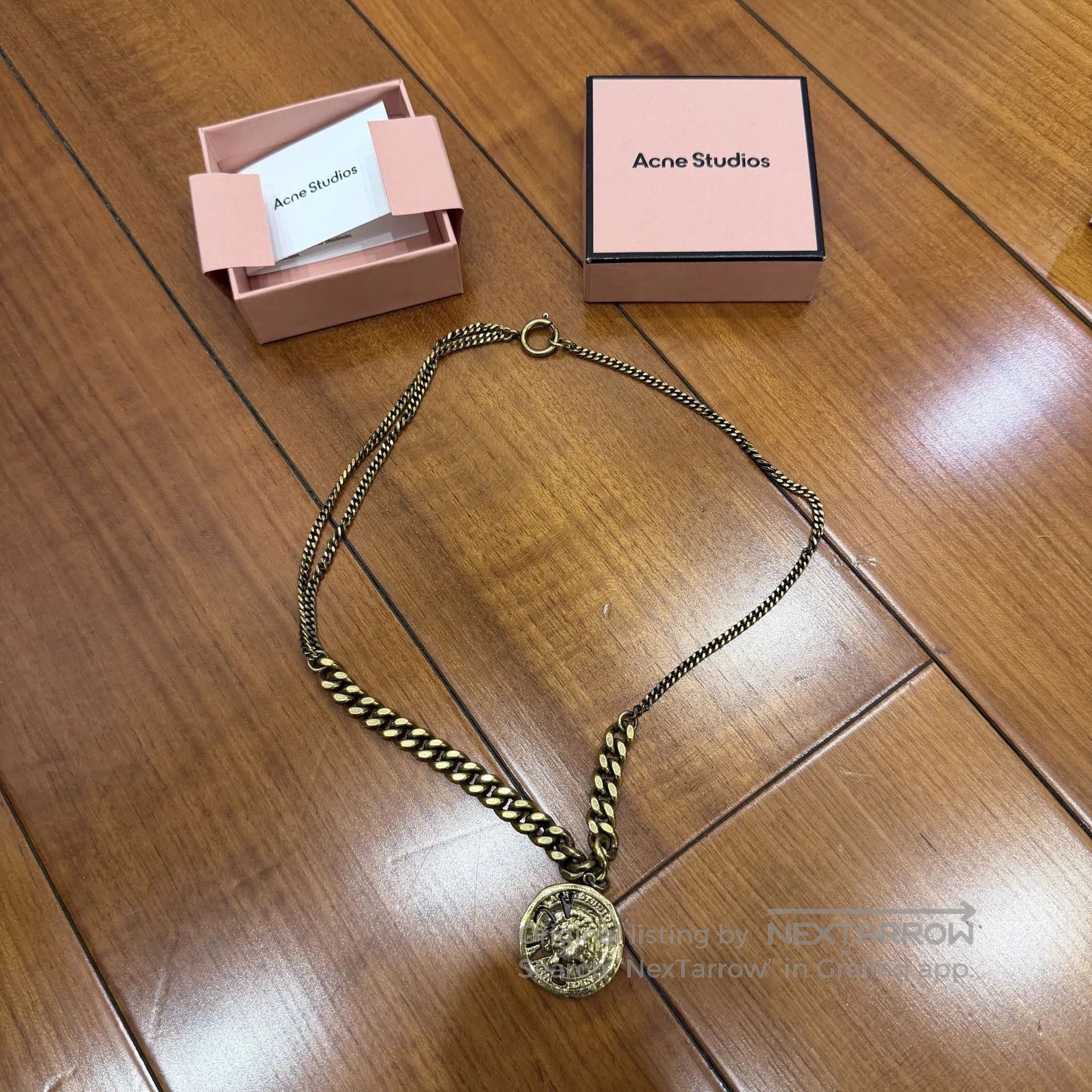Acne Studios Acne Studio Gold Coin Cuban Necklace. Size ONE SIZE - 4 Thumbnail