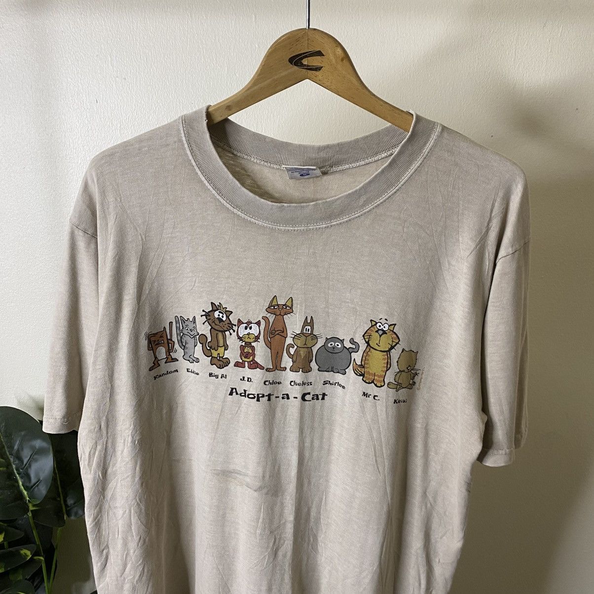 Vintage 2000s Crazy Shirt Adopt A Cat Mirror Print T Shirt Size US M / EU 48-50 / 2 - 2 Thumbnail