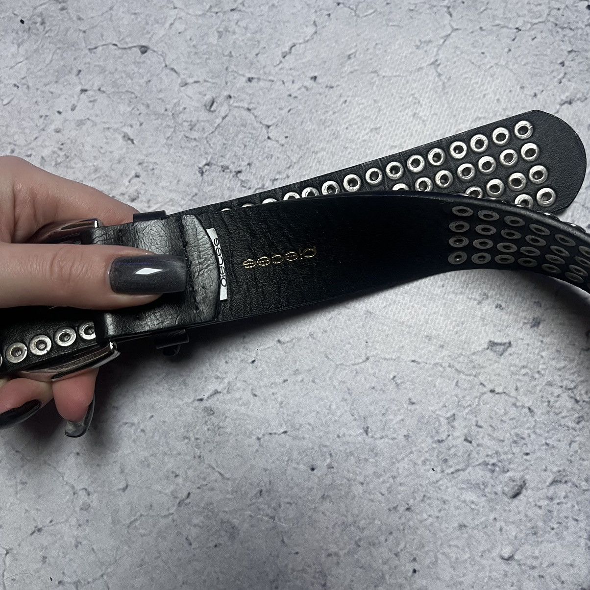 Designer × Vintage B.B. Simon Style Leather Belt With Crystals Avant Garde Size ONE SIZE - 8 Thumbnail