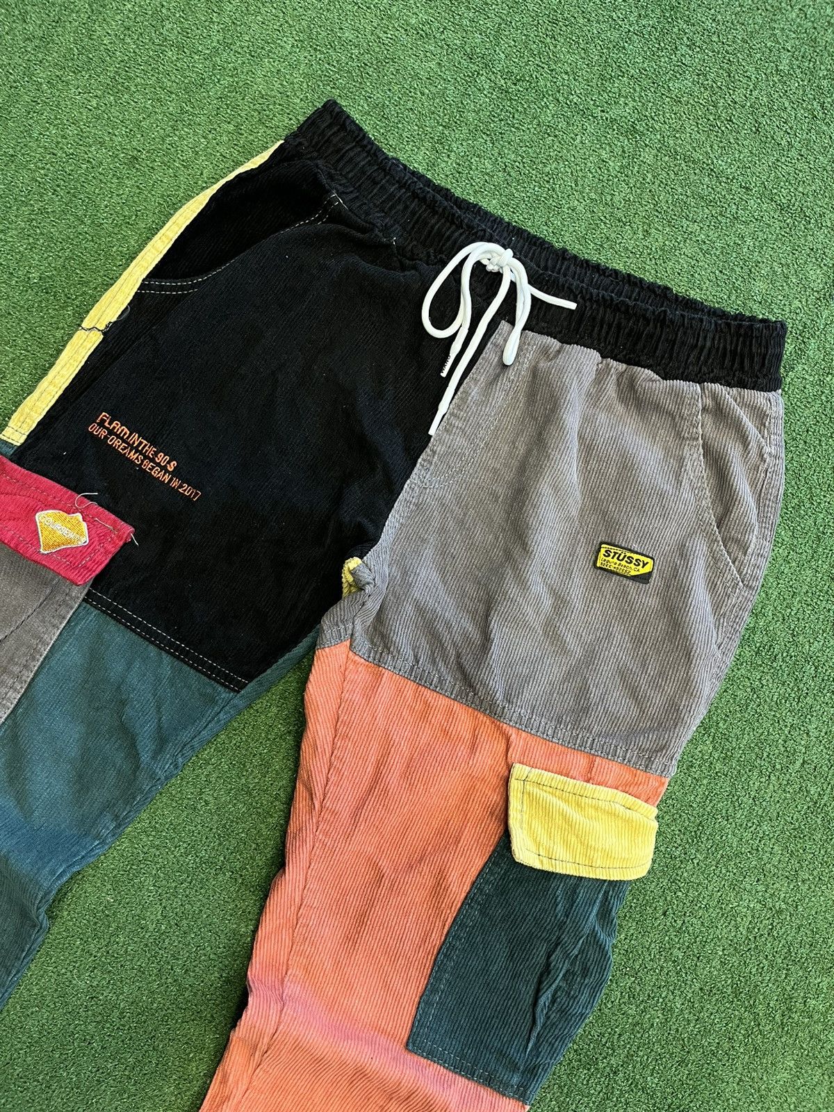 Shein × Vintage Vintage Y2K Courdoroy Cargo Pants Stussy style Patchwork Size US 30 / EU 46 - 4 Thumbnail