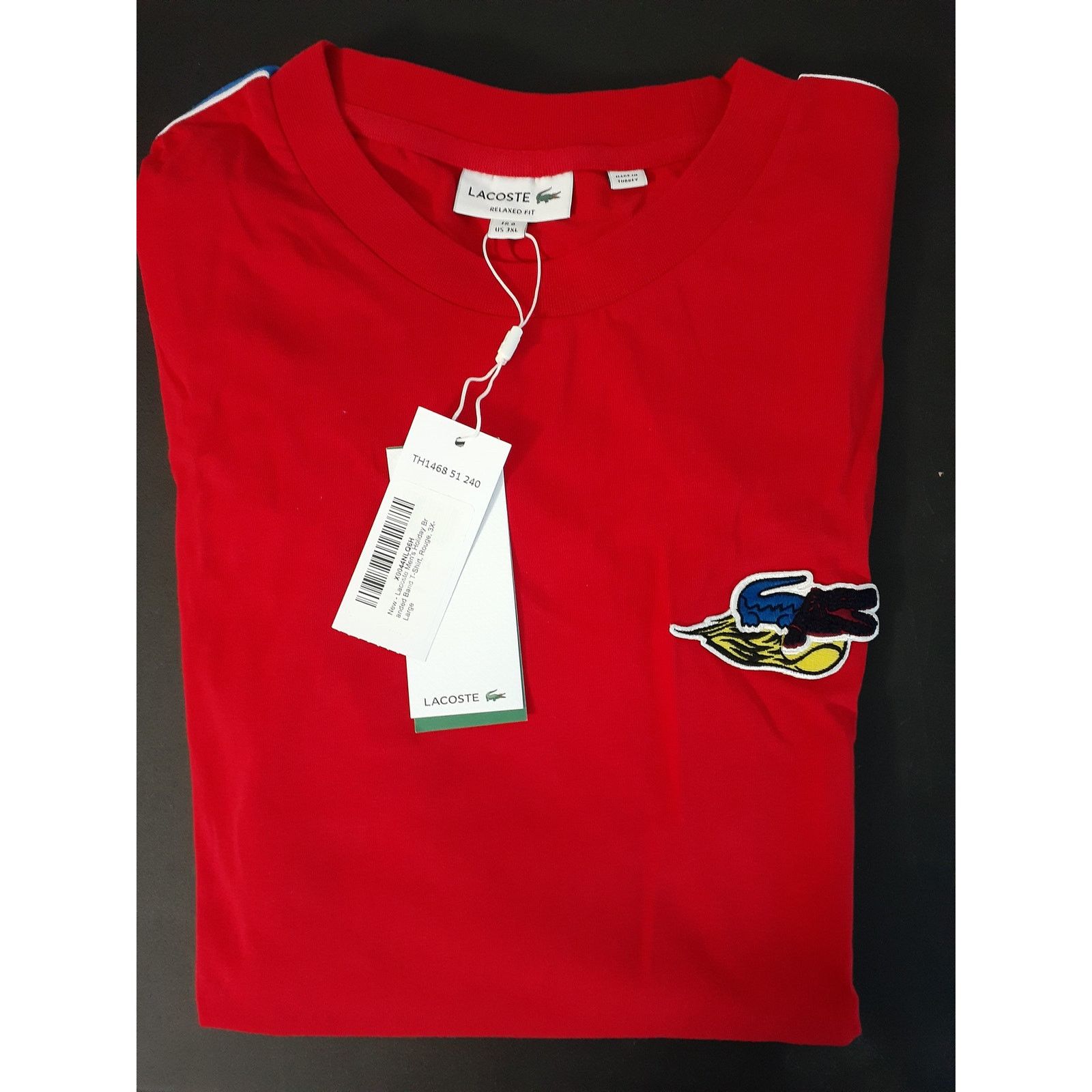 Lacoste Lacoste Men's Long Sleeve Graphic embroidery Shirt 3XL Red Size US XXL / EU 58 / 5 - 3 Thumbnail