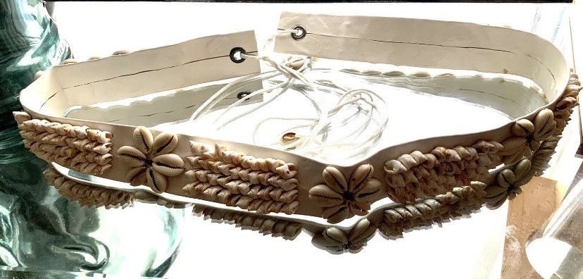 Designer × Vintage Beautiful sea shells Belt Size XS/ S NWTLeather 33 Cm / 13” Size ONE SIZE - 2 Thumbnail