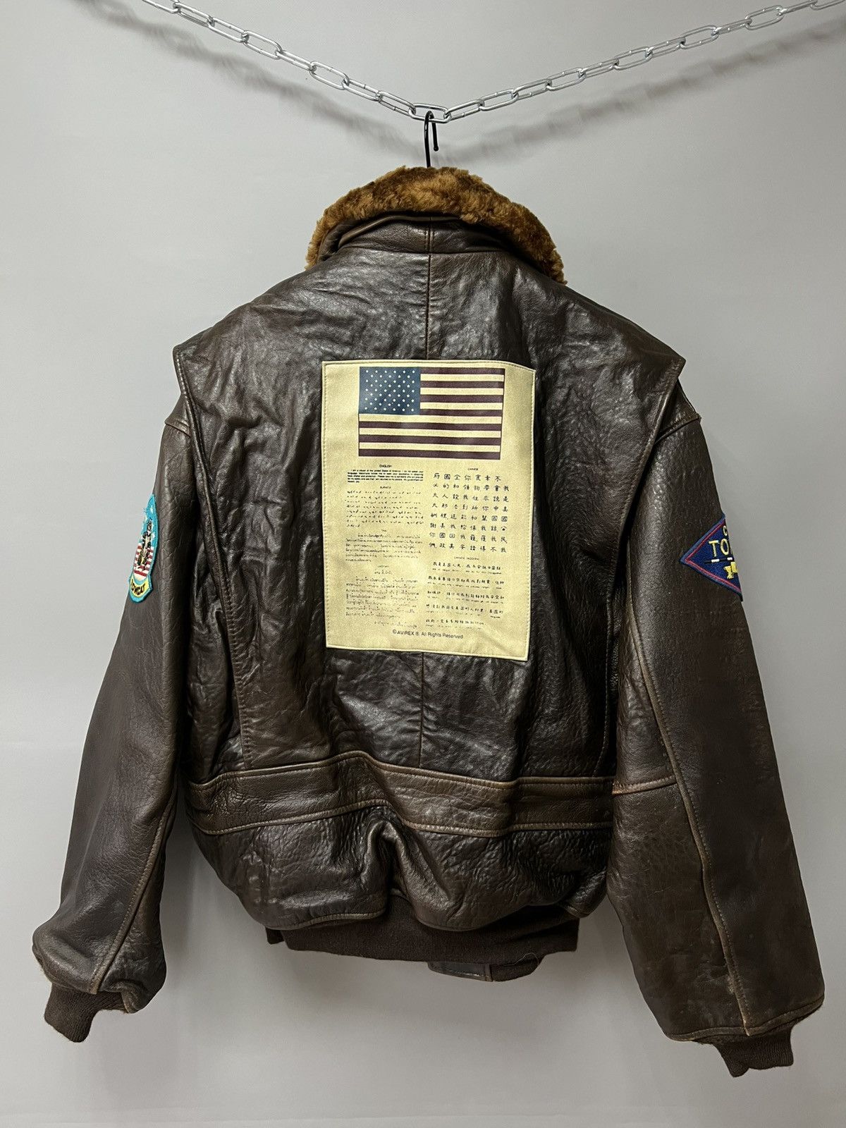 Avirex AVIREX Top Gun G-1 Bomber Flight Leather Jacket Vintage Size US L / EU 52-54 / 3 - 3 Thumbnail