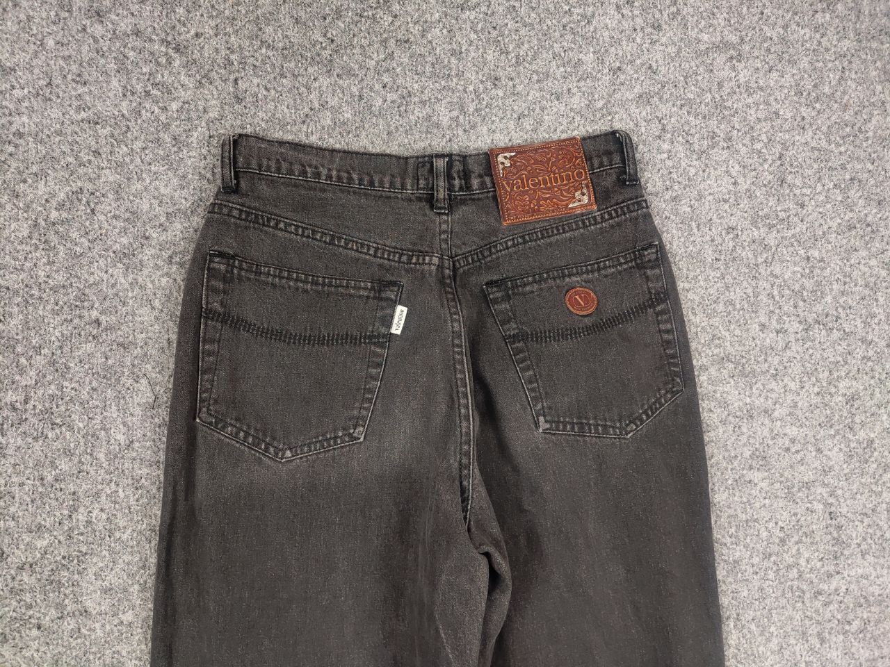 Valentino Vintage 80's Valentino Authentic Mom Dark Gray denim Jeans Size 29" - 8 Thumbnail