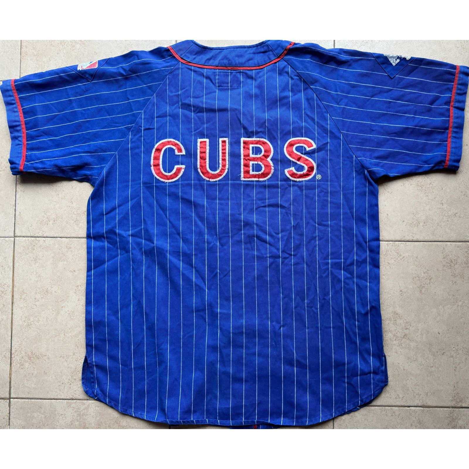 Chicago Cubs 90s STARTER jersey PINSTRIPE baseball vintage