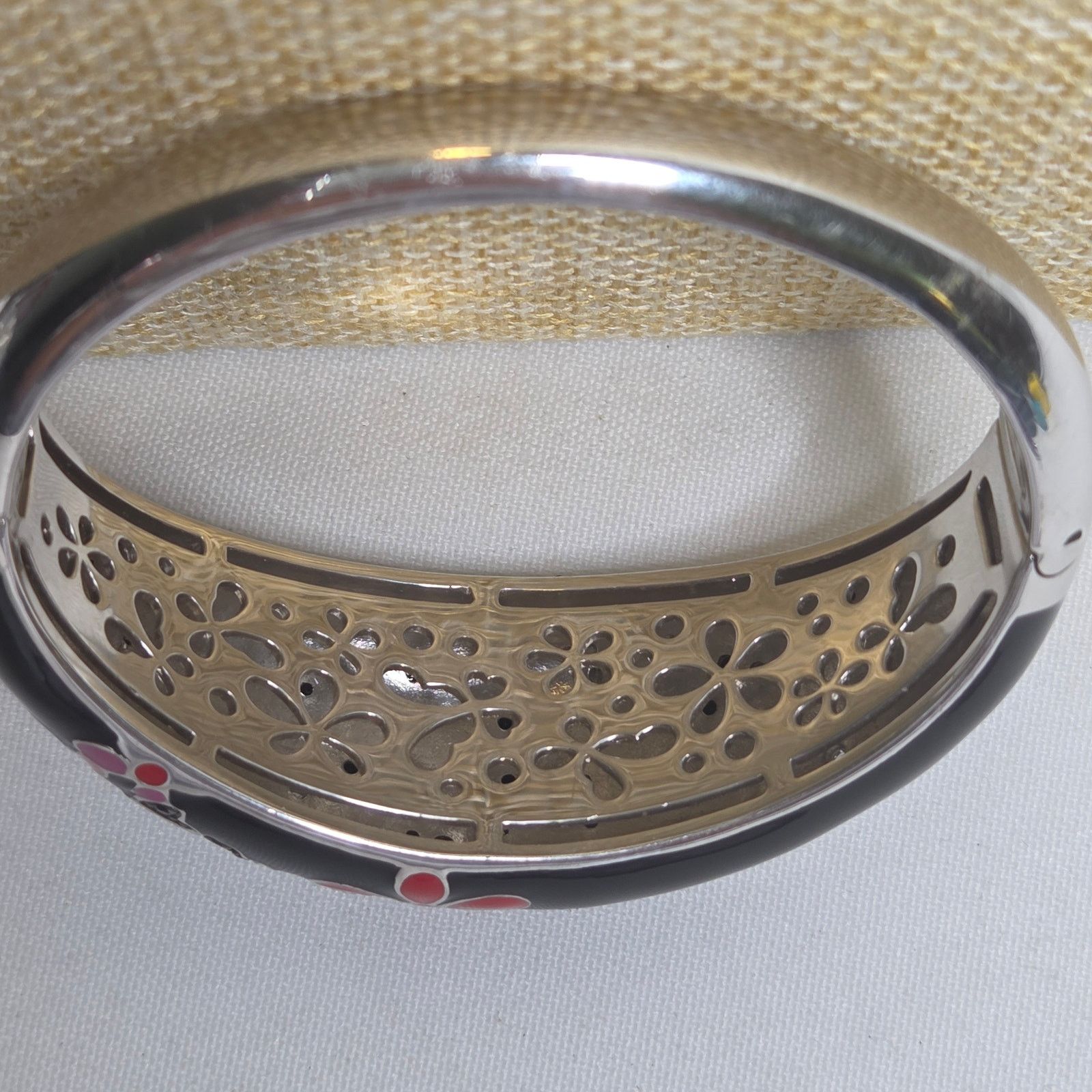 Other Belle Etoile Hand Painted Art Deco Flutter Bangle Bracelet Size ONE SIZE - 8 Thumbnail