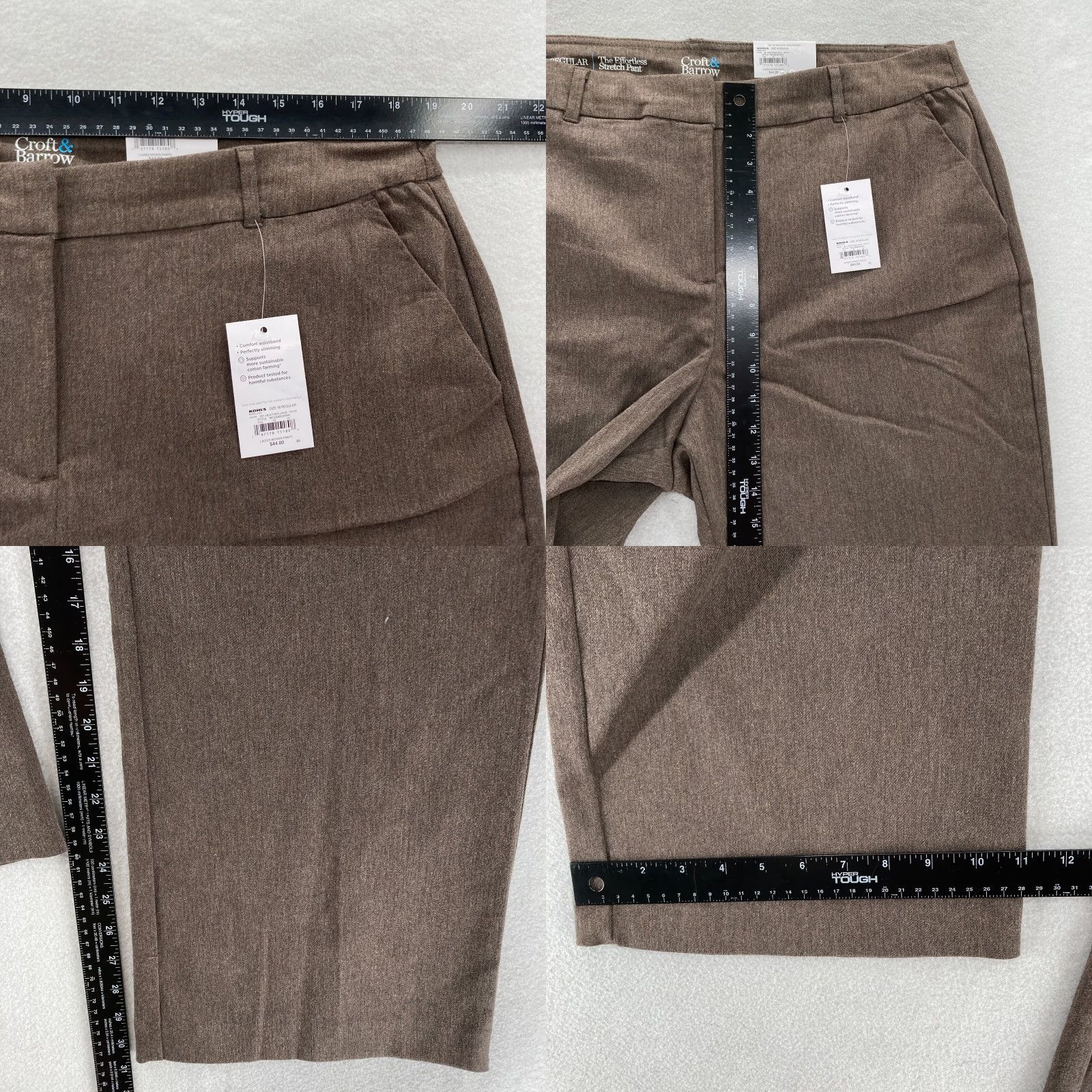 Croft & Barrow Croft & Barrow The Effortless Stretch Pant Women's 18 Brown Stretch Straight Pant Size 26" / US 2 / IT 38 - 8 Thumbnail