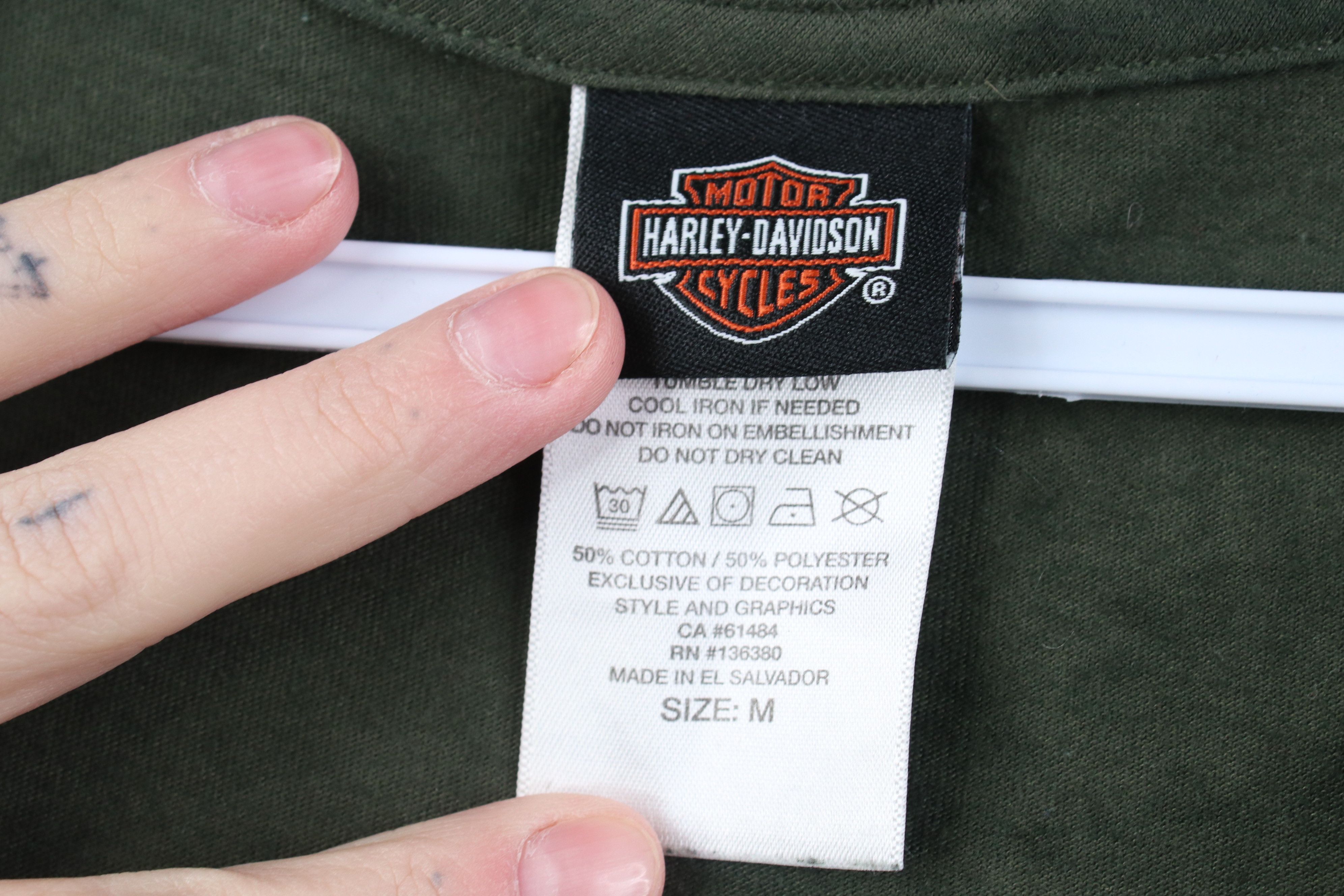 Harley Davidson Y2K Harley Davidson Spell Out Acid Wash T-Shirt Green Size M / US 6-8 / IT 42-44 - 8 Thumbnail