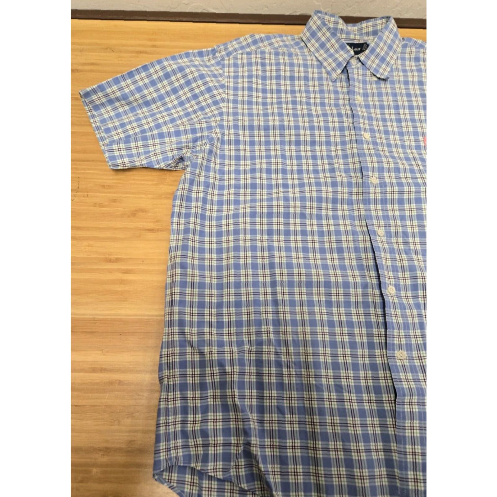Polo Ralph Lauren Polo Ralph Lauren Shirt Men L Short Sleeve Plaid Blue Button-Down Collar Logo Embroidered Casual Shirt Size US L / EU 52-54 / 3 - 4 Thumbnail