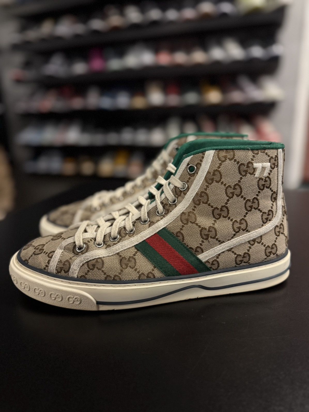 Gucci Gucci High Top 77 Tennis Sneakers Size 7.5G/8M Size US 8 / EU 41 - 5 Thumbnail