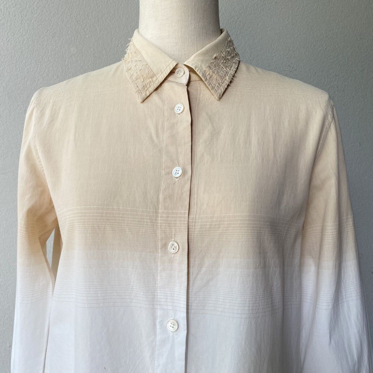 Issey Miyake ISSEY MIYAKE Beige to White Ombre Shirt Size XS / US 0-2 / IT 36-38 - 15 Thumbnail