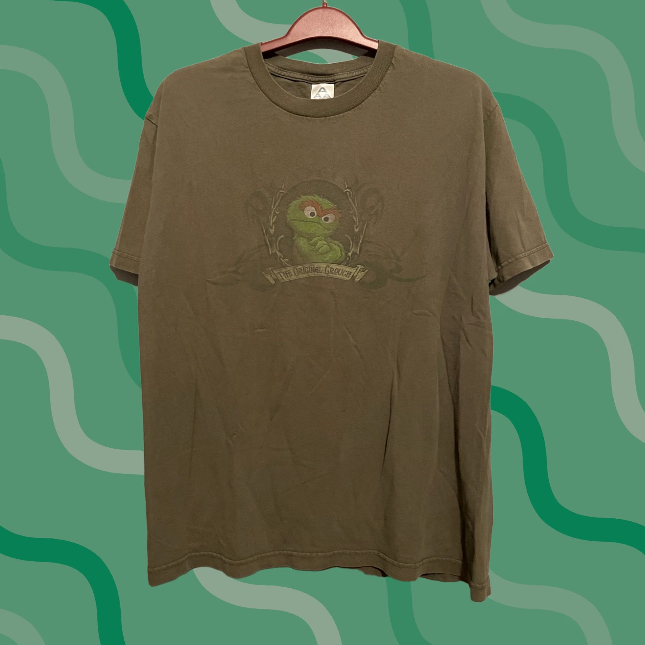 Vintage VINTAGE Oscar the Grouch Grouchwear T-Shirt Unisex L Brown 2000’s Graphic Tee Retro Alstyle Size L Short Sleeve Size US L / EU 52-54 / 3 - 1 Thumbnail