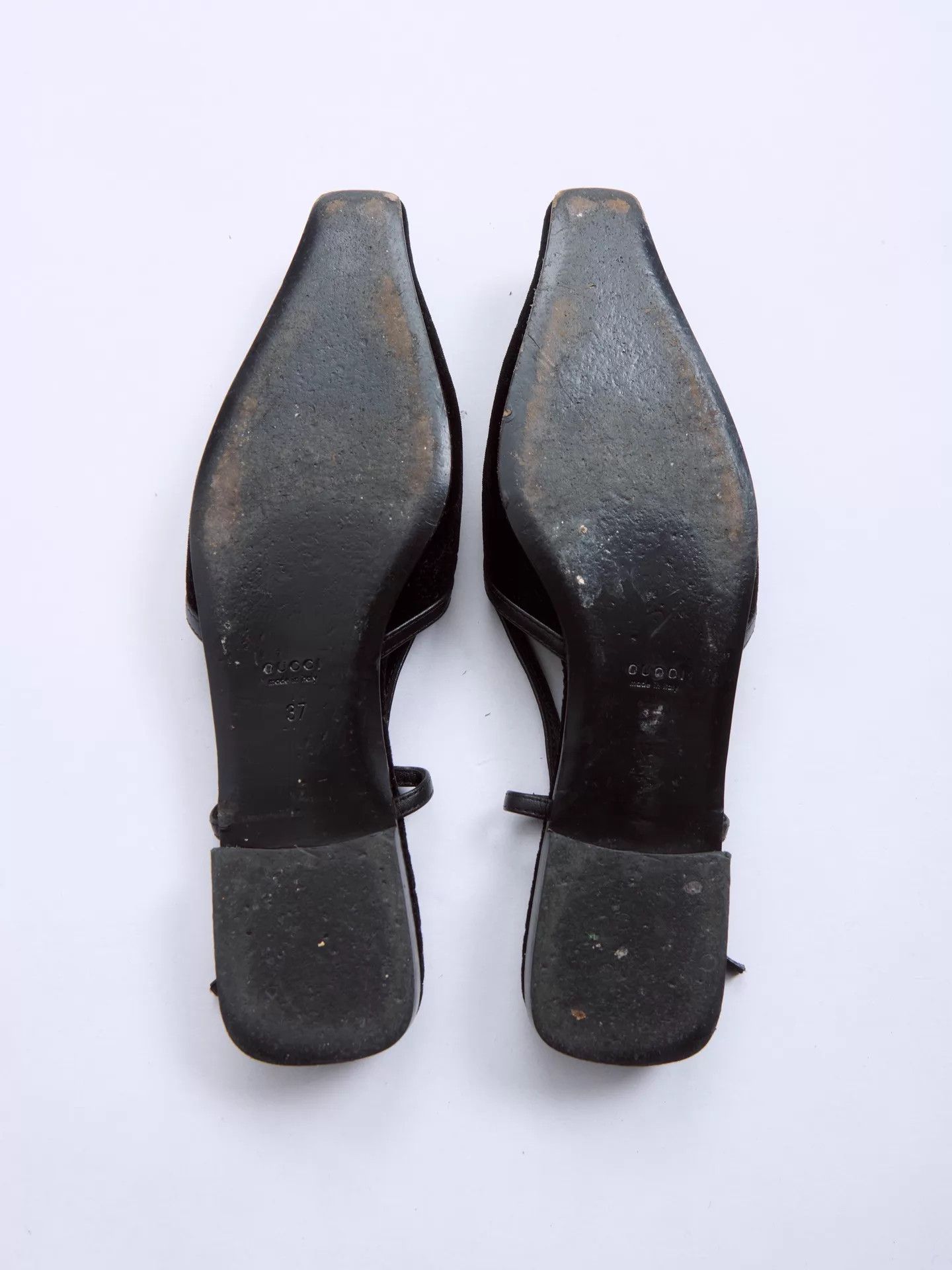 Gucci GUCCI Vintage Black Velvet GG Square Toe Buckle Strap Flat Size US 6.5 / IT 36.5 - 7 Thumbnail