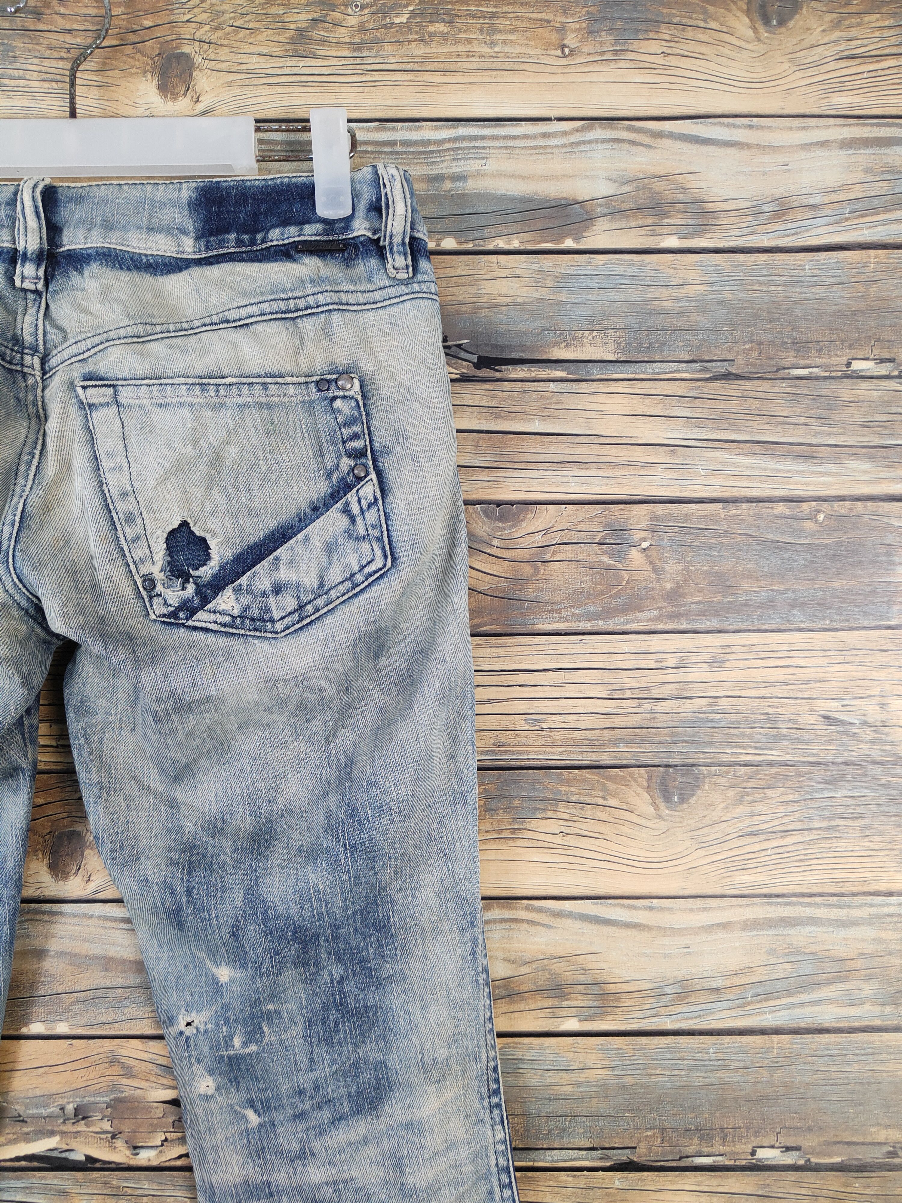 Diesel Diesel Dark Blue Faded Distressed Ripped denim Jeans #W1953 Size US 27 - 12 Thumbnail