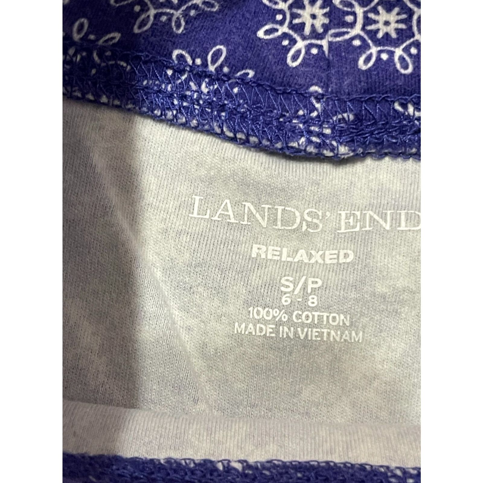 Lands' End Lands' End Shirt Women’s Small Purple White Long Sleeve Turtleneck Size S / US 4 / IT 40 - 7 Thumbnail