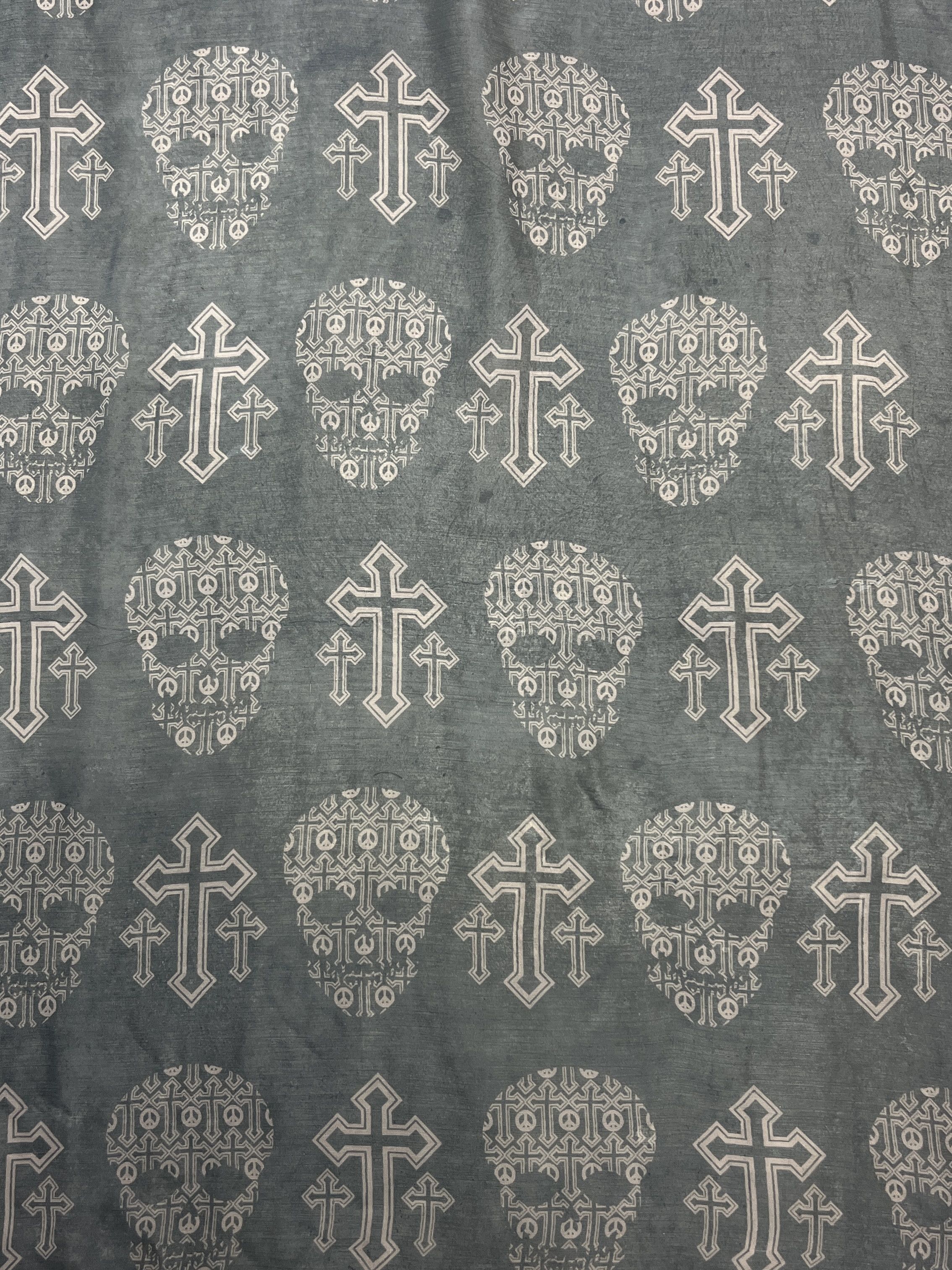 Vintage CROSS & PEACE SYMBOL BANDANA - № 4511 Size ONE SIZE - 6 Thumbnail
