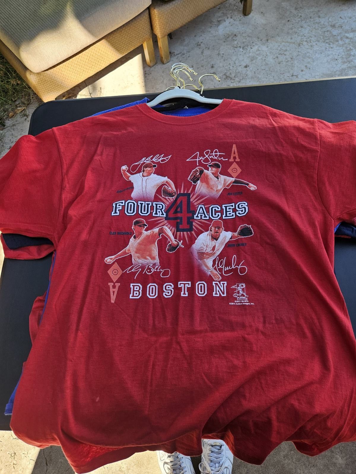 Fruit Of The Loom Boston Red Sox Four Aces MLB Tee Size US XL / EU 56 / 4 - 1 Thumbnail
