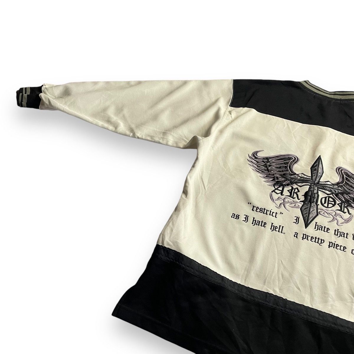 If Six Was Nine 🇯🇵☠️ ARMOR WORDING CROSS 2 TONES KNITTED SWEATSHIRT Size US L / EU 52-54 / 3 - 15 Thumbnail