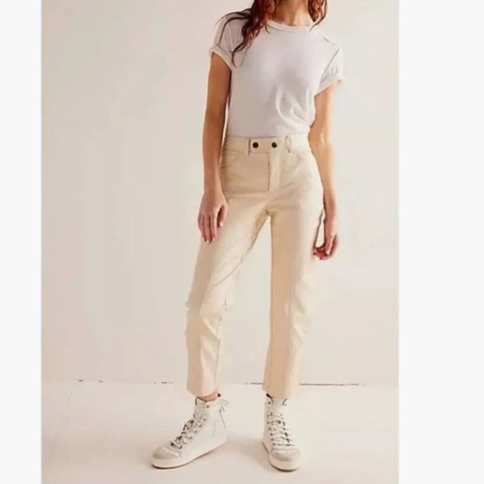 Free People NWOT Free People Rebel Vegan Leather Pants Size 26" / US 2 / IT 38 - 1 Thumbnail