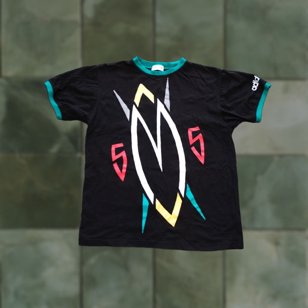 Adidas DIKEMBE MUTOMBO NBA 1990 ADIDAS BASKETBALL COTTON T-SHIRT VINTAGE MENS MEDIUM BLACK Jersey T-Shirt Mens M Adidas NBA 1990s Shirt Size US M / EU 48-50 / 2 - 1 Thumbnail