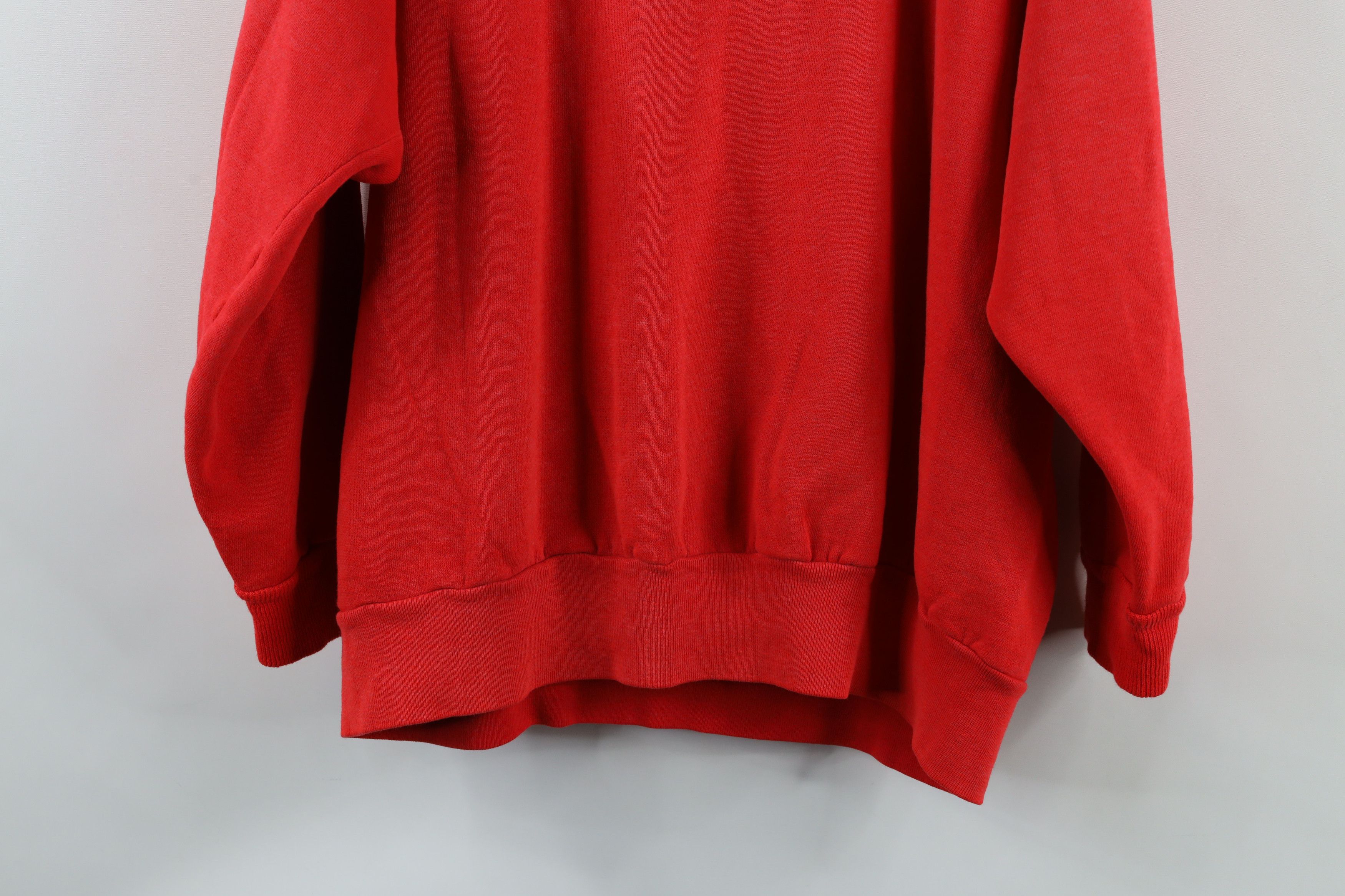 Vintage Vintage 70s Streetwear Raglan Crewneck Sweatshirt Red USA Size XL / US 12-14 / IT 48-50 - 10 Thumbnail