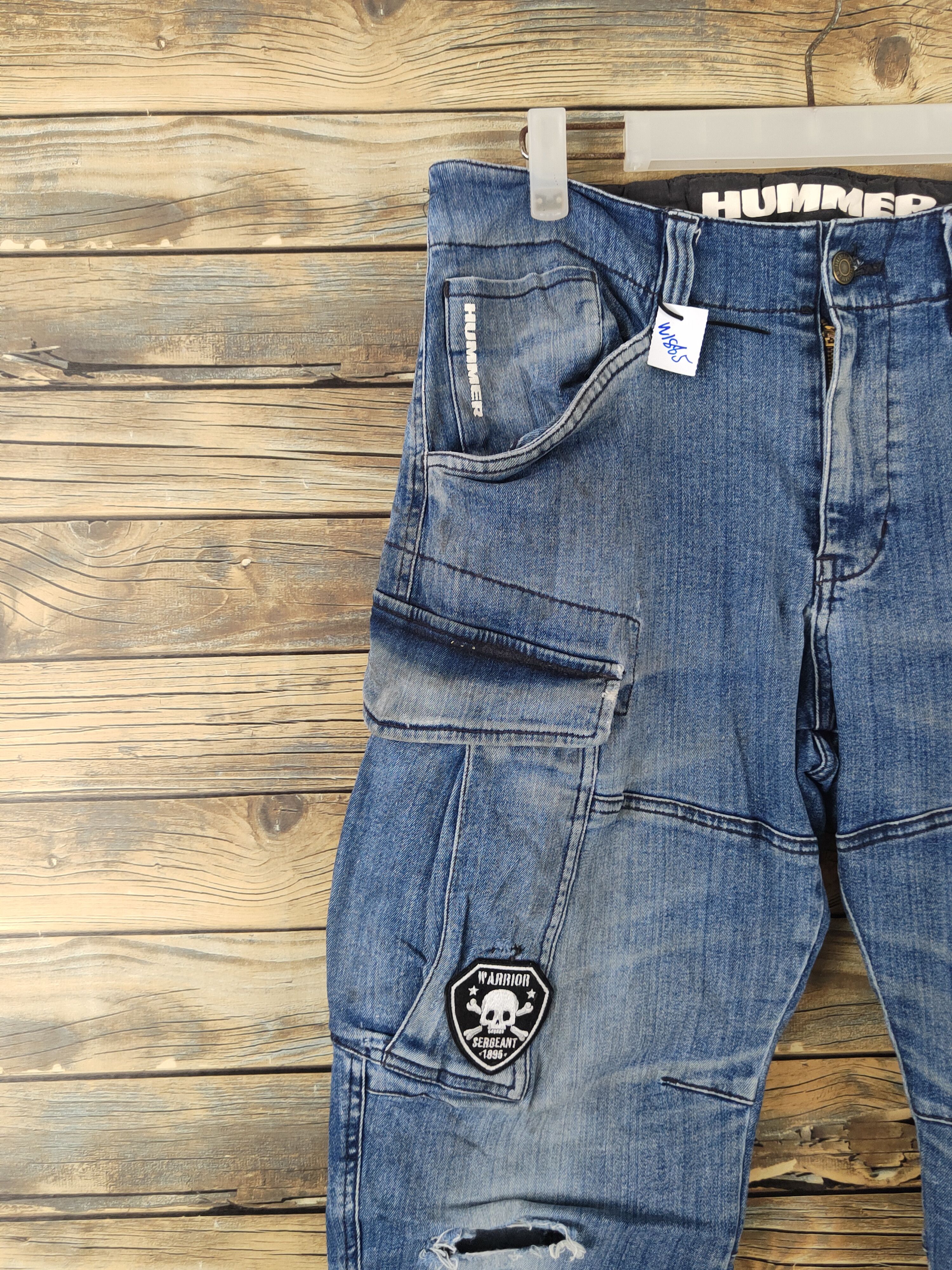 Japanese Brand Hummer tactical Distressed Ripped denim Jeans #W1865 Size US 33 - 5 Thumbnail