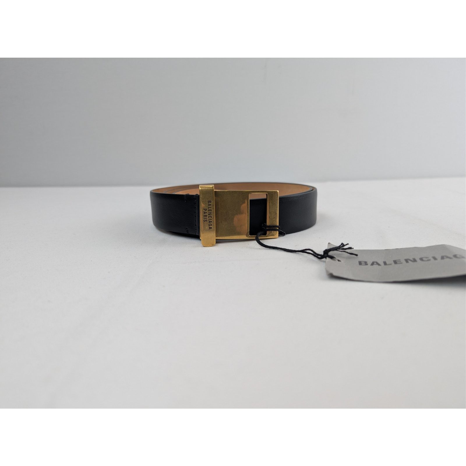 Balenciaga o1rshd1 Size: 90cm / Plutone Calf AG Clip Belt in Black Size 36 - 1 Thumbnail