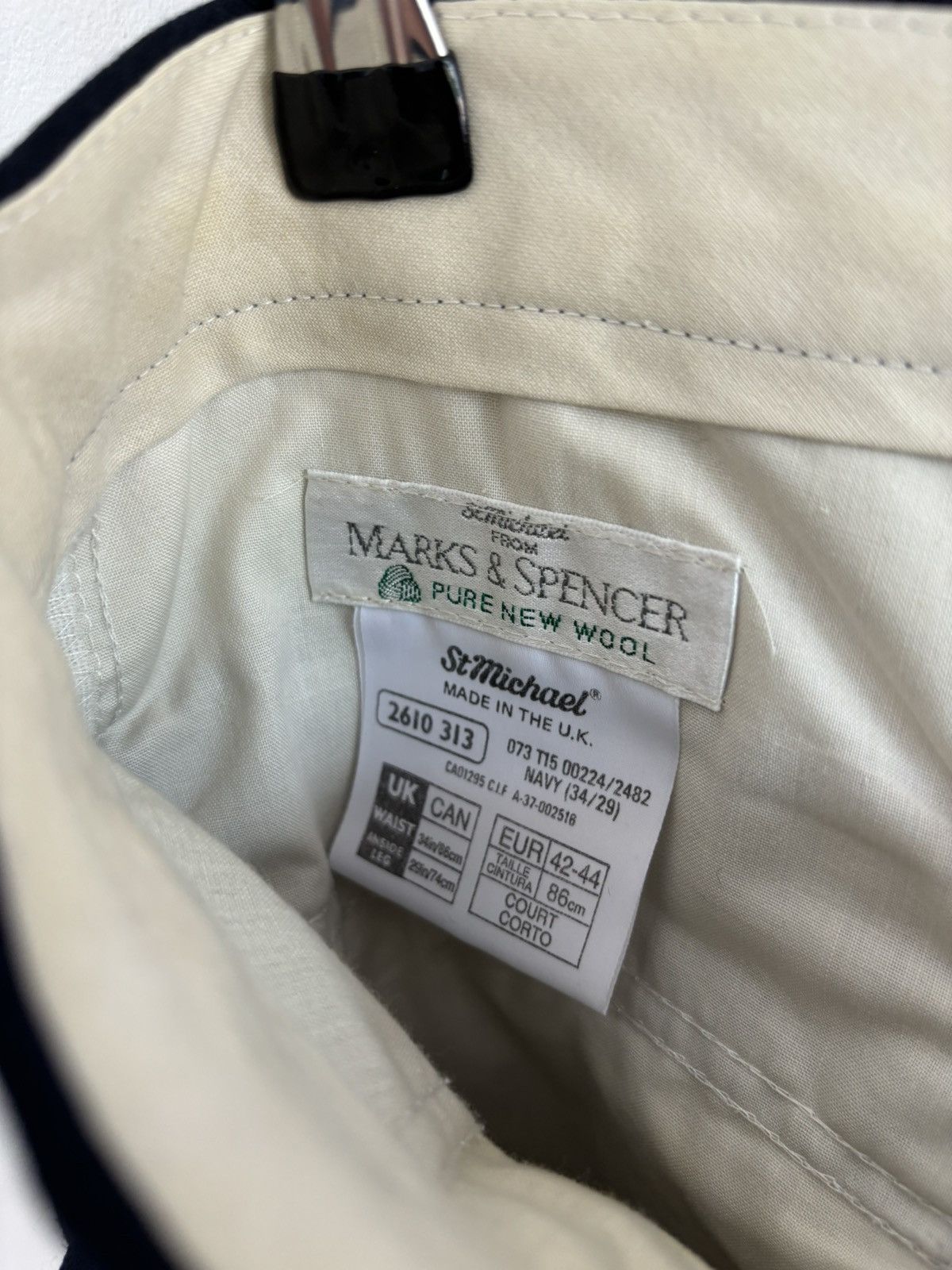 Vintage Vintage M&S Wool Suit Stripped Pants Size US 34 / EU 50 - 7 Thumbnail