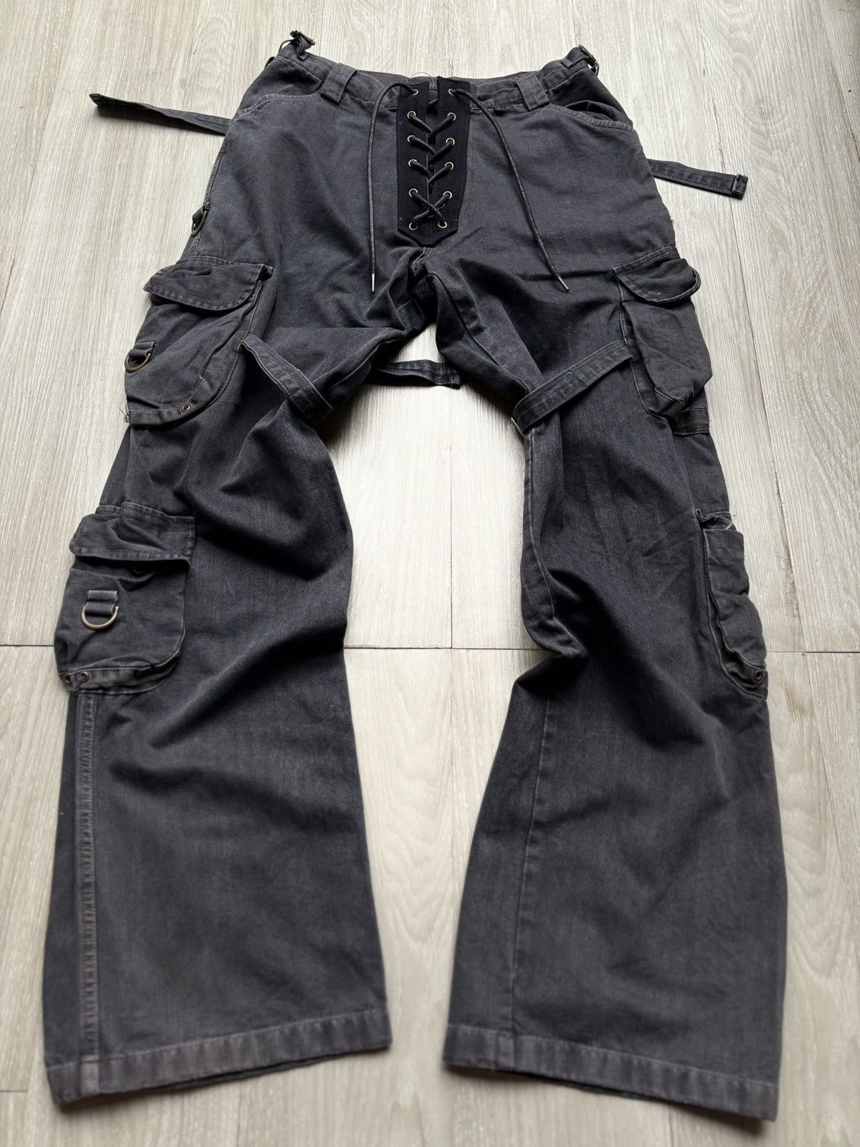 Japanese Brand VERTGARMENTS lace up baggy cargo pants Size US 28 / EU 44 - 1 Thumbnail