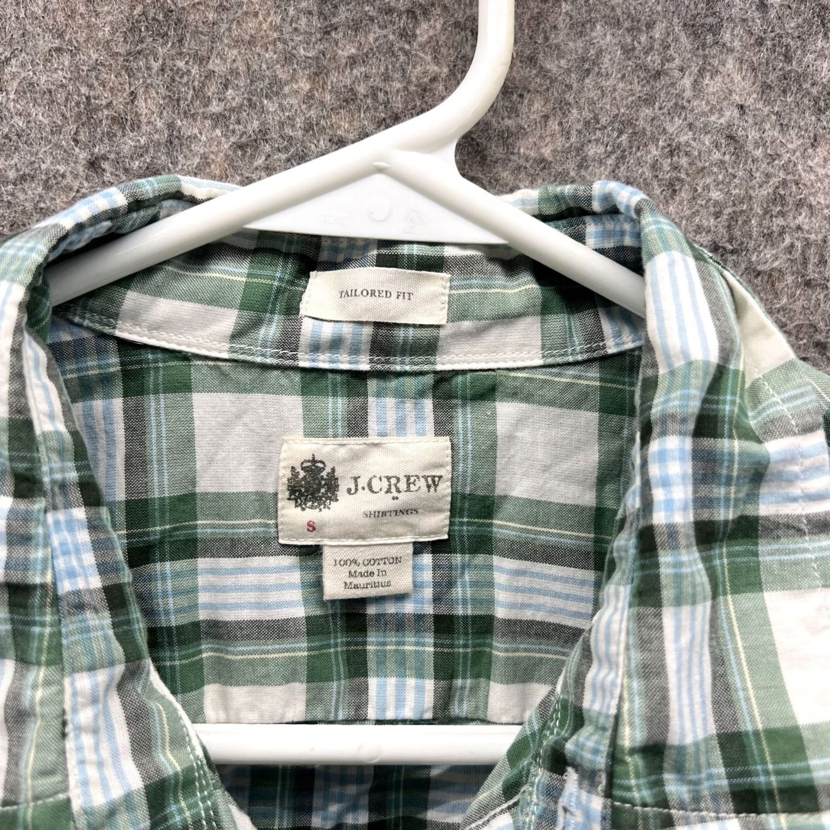 J.Crew VINTAGE J.CREW Shirt Men S Green White Plaid Button-Down Casual Dress Tailored 40 in Chest Regular Long Sleeve Mens Size US S / EU 44-46 / 1 - 7 Thumbnail