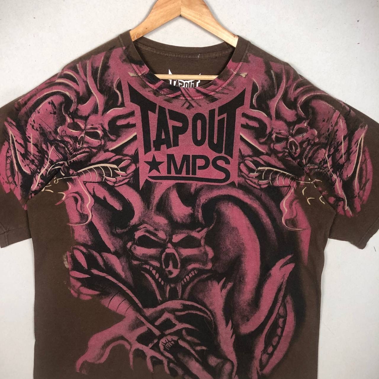 Affliction × Christian Audigier × Tapout Cyber Y2K Tapout MPS MMA UFC Skulls Dragon Printed Tee Shirt Size US XL / EU 56 / 4 - 3 Thumbnail