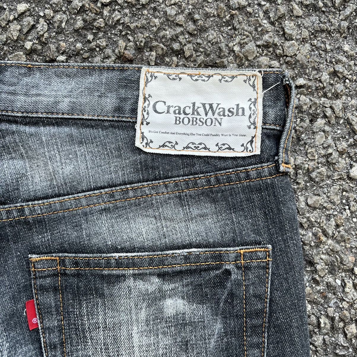 Tornado Mart FLARE JEANS CLAWMARK DENIM CRACK WASH BOBSON FADED PANTS Size US 31 - 12 Thumbnail