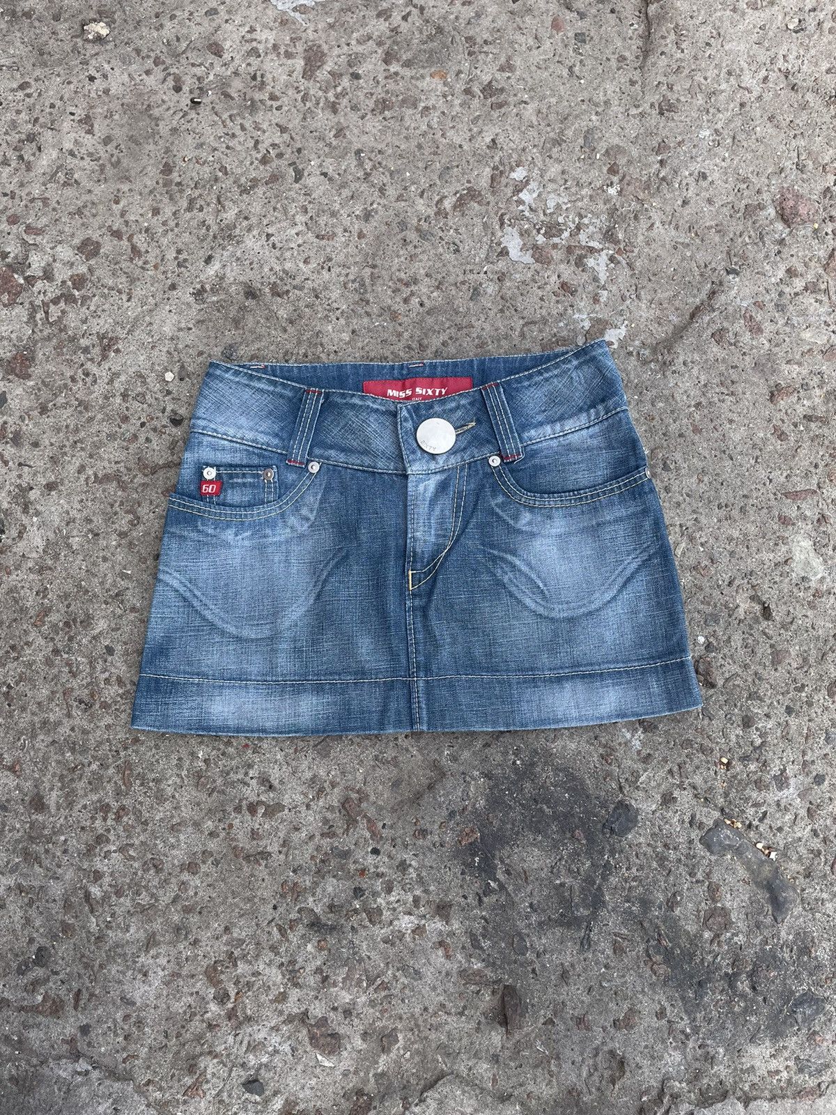 Miss Sixty × Vintage Vintage 00s Miss Sixty Denim Washed Y2K Jeans Mini Skirt Size 31" - 1 Thumbnail