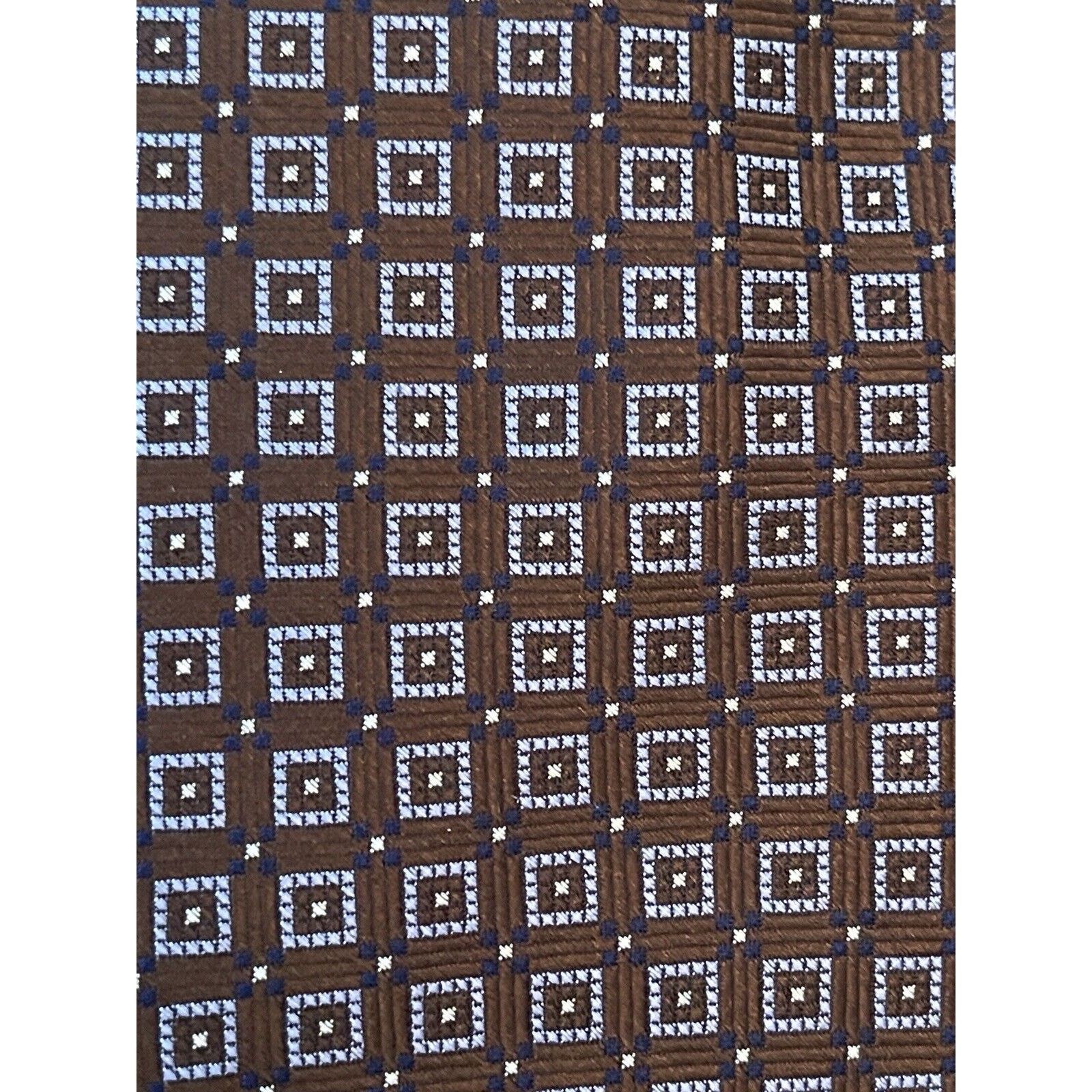 Other HSM Brown Blue 100% Imported Silk Men’s Neck Tie Made In Usa Size ONE SIZE - 9 Thumbnail