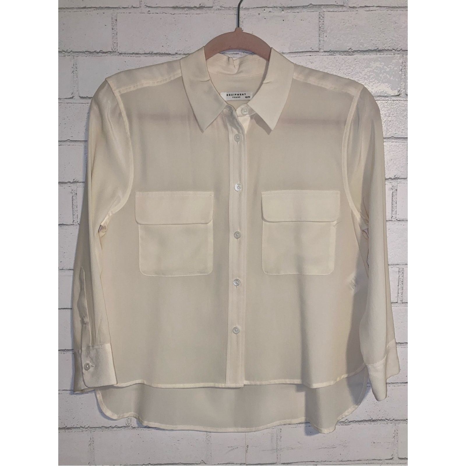Equipment Equipment Femme $250 100% Silk Ivory Cream Blouse Crop XS Size XS / US 0-2 / IT 36-38 - 2 Thumbnail