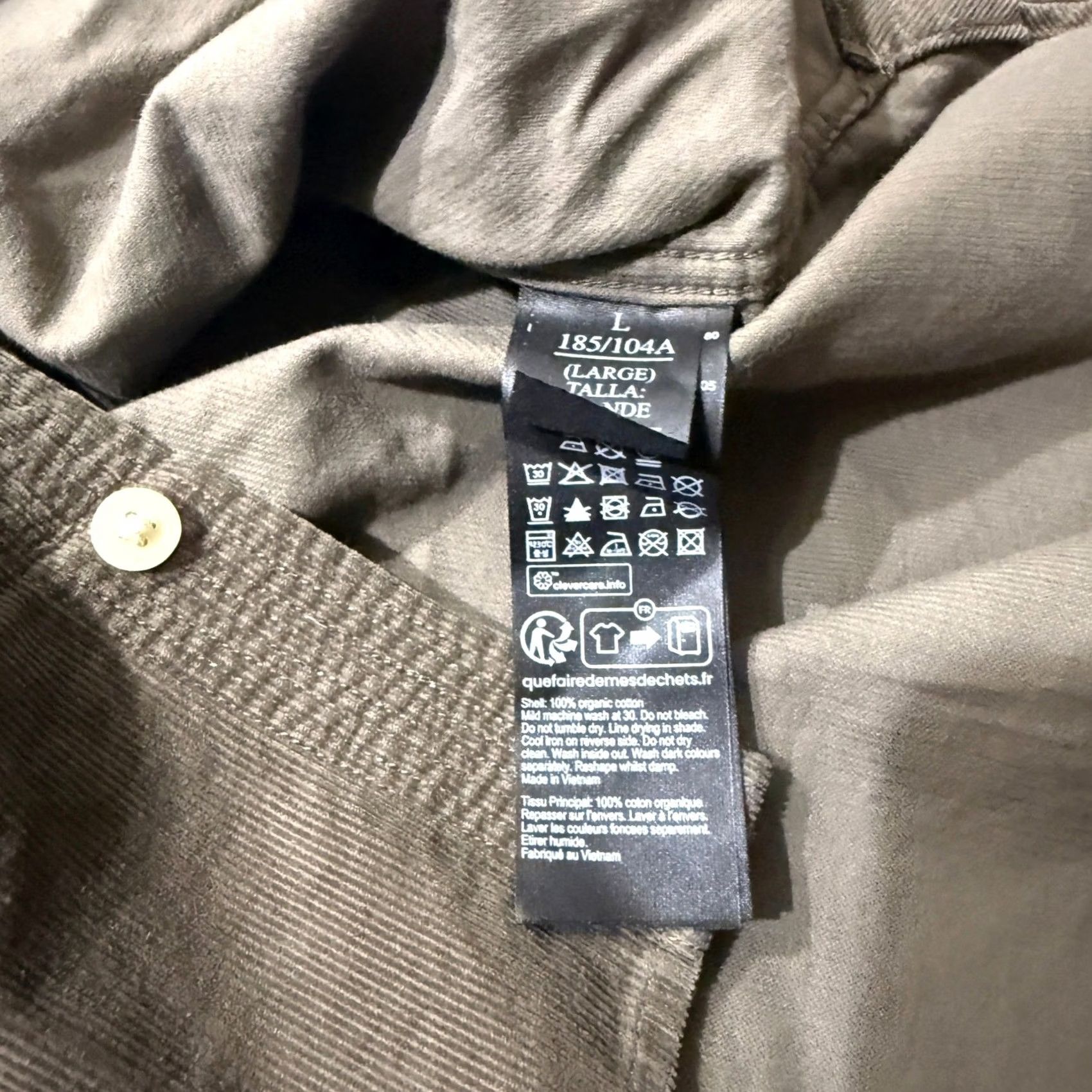 Allsaints ALLSAINTS Shirt Mens L Corduroy Organic Cotton Button Long Sleeve GG13 Size US L / EU 52-54 / 3 - 4 Thumbnail