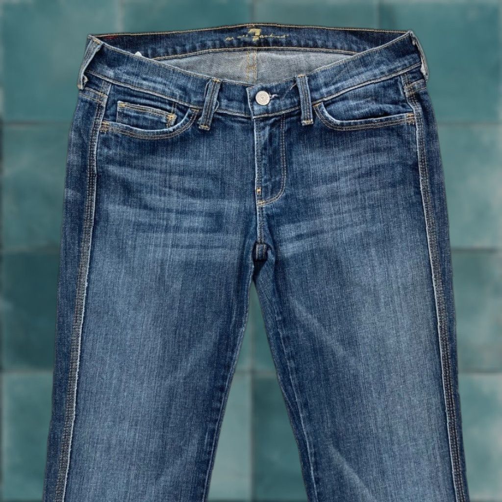 7 For All Mankind 7 For All Mankind Women's 28 Dark Wash Blue Stretch Denim Skinny Jeans Low Rise Size 28" / US 6 / IT 42 - 1 Thumbnail