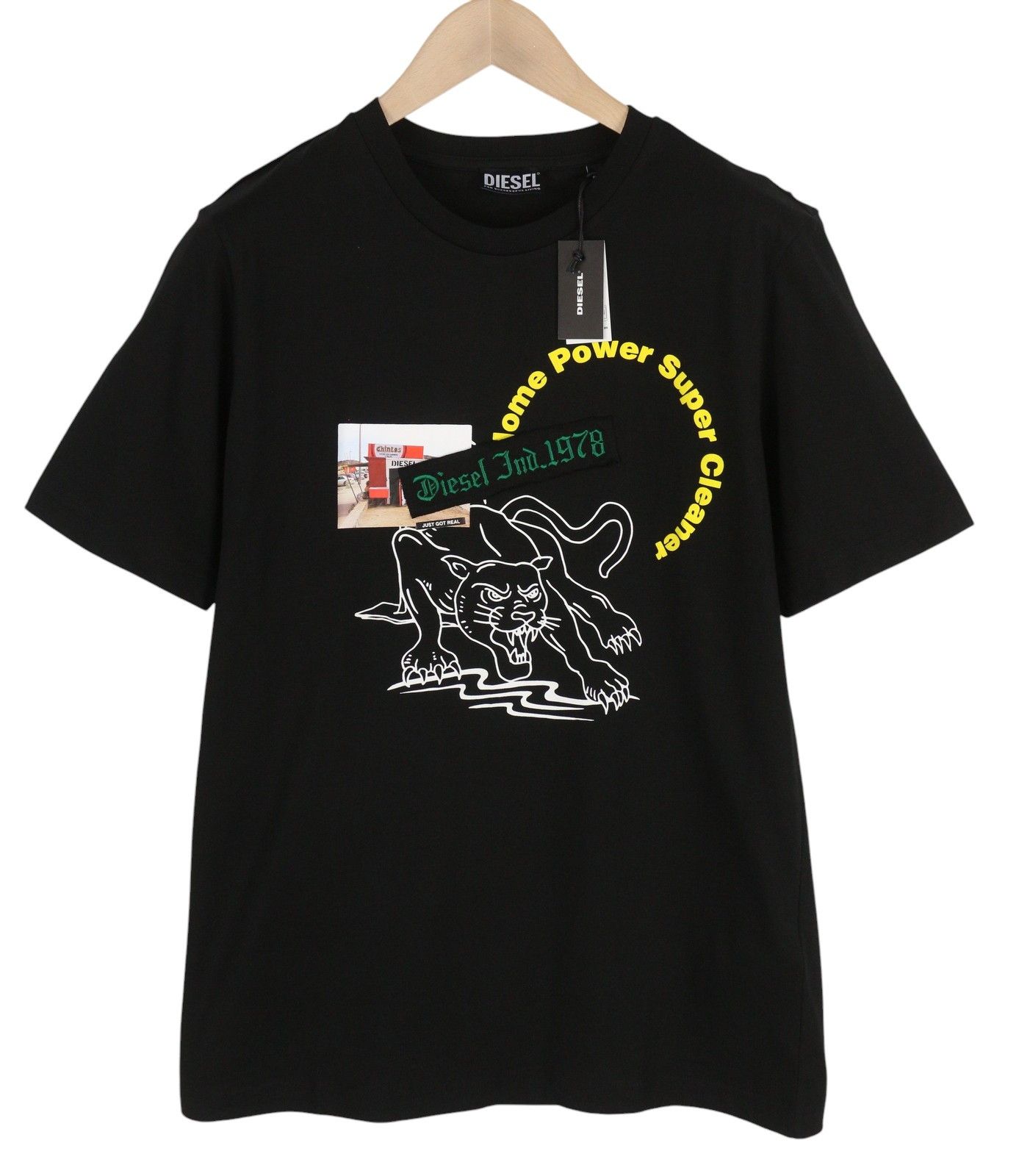 Diesel T-JUST-B60 S Black Tricot Patterned T-Shirt 41199 Size US S / EU 44-46 / 1 - 1 Thumbnail