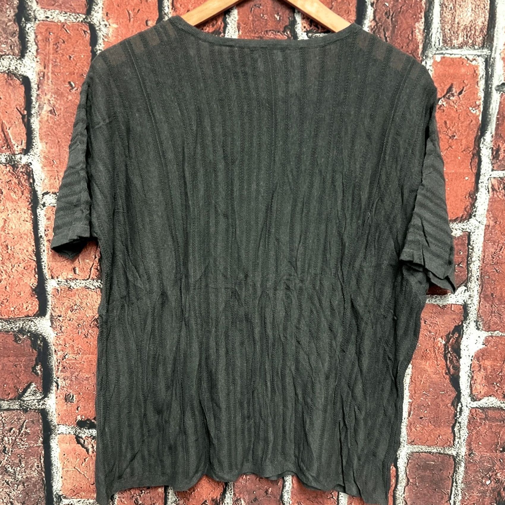 J. Jill J. Jill Blouse Womens Medium Green Knit Linen Blend Size M / US 6-8 / IT 42-44 - 3 Thumbnail