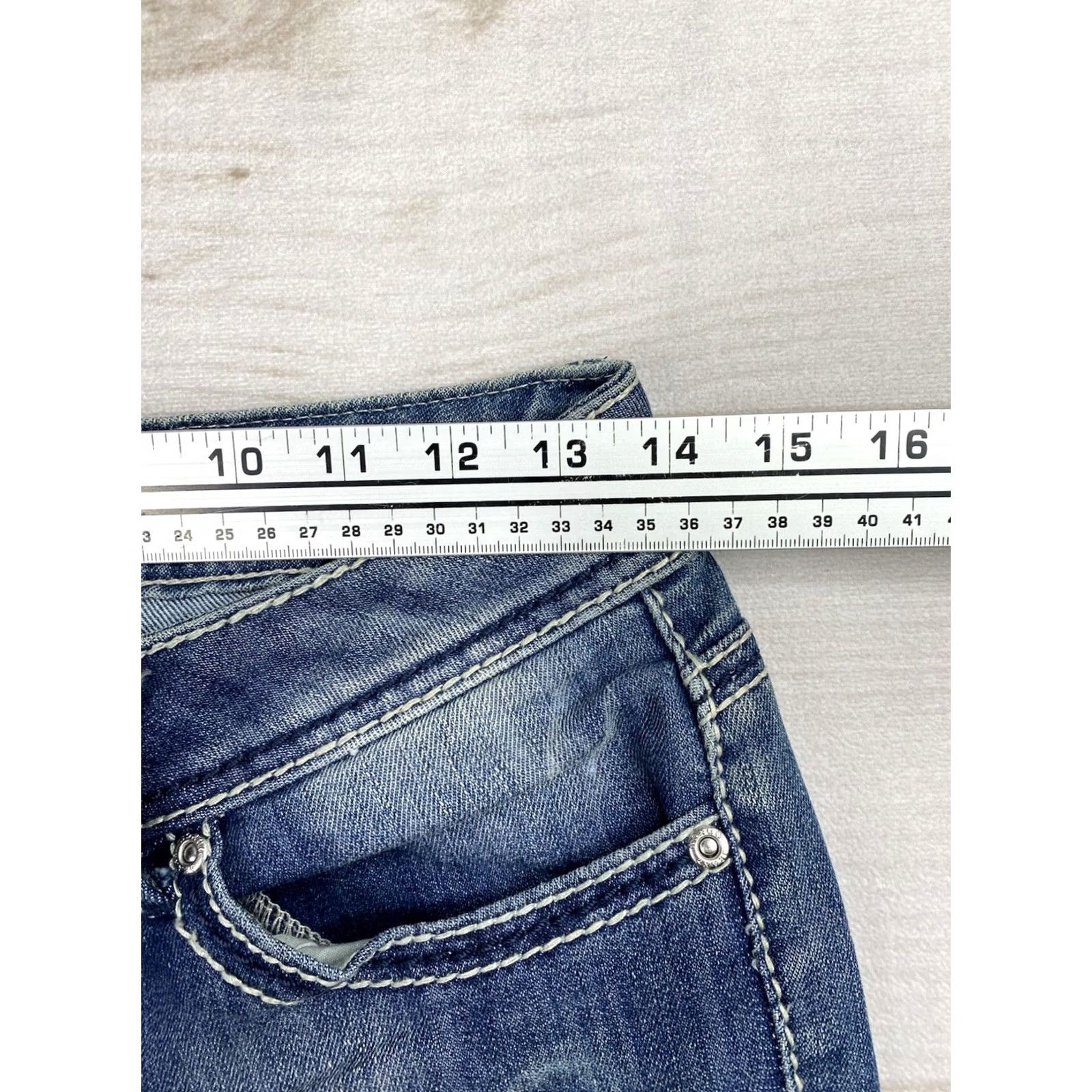 Vintage VINTAGE Bongo Jeans Womens Jr Sz 5 Blue Distressed Denim Low Rise Skinny 90s Girls Clothing Size 27" / US 4 / IT 40 - 4 Thumbnail
