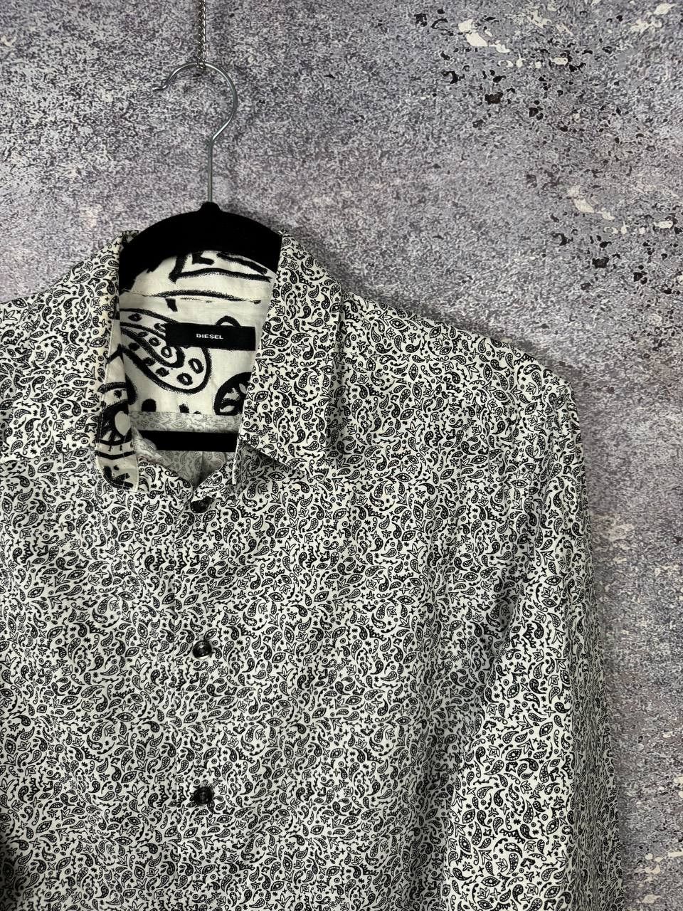 Diesel DIESEL Men's Shirt Black Crazy Pattern Long Sleeve Medium Size US M / EU 48-50 / 2 - 2 Thumbnail