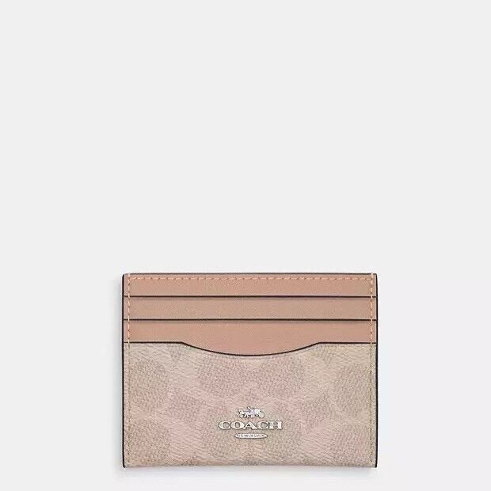 Coach NWT Coach Slim Id Card Case Silver/Sand/Taupe cz286 Size ONE SIZE - 4 Thumbnail