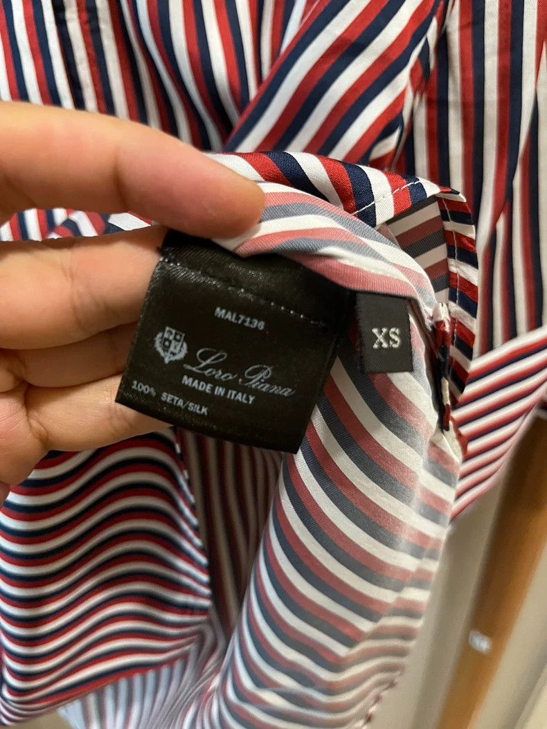 Loro Piana LORO PIANA Silk shirt with stripes Size XS / US 0-2 / IT 36-38 - 5 Thumbnail