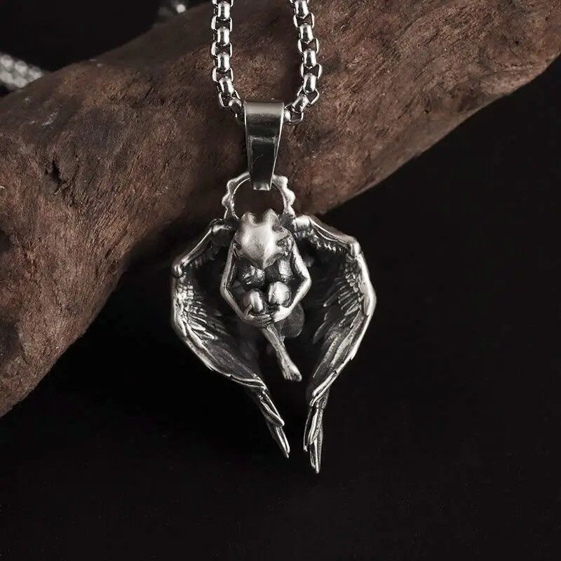 Jewelry Guardian Angel Praying Sleeping Wings Necklace Size ONE SIZE - 1 Thumbnail