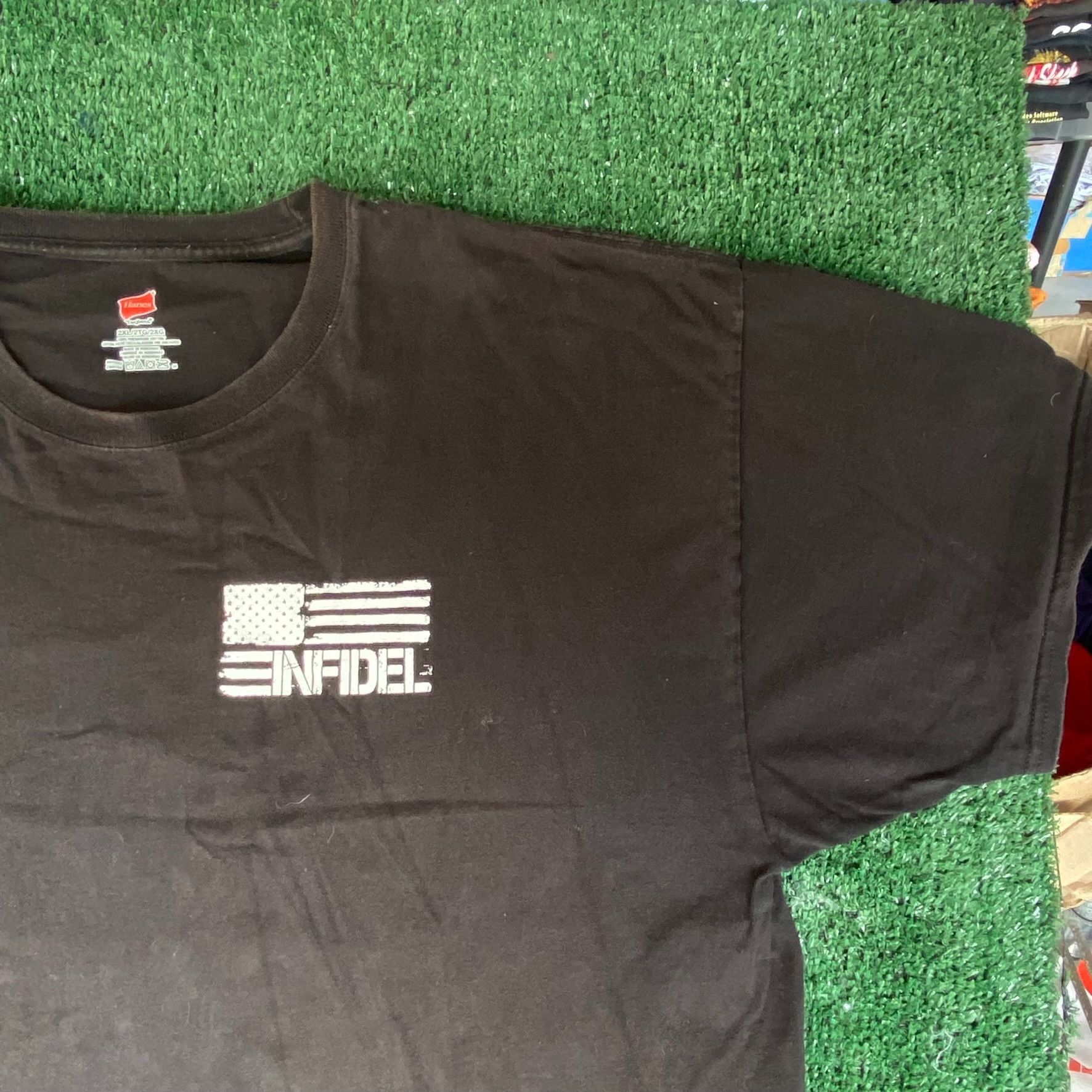 Hanes Vintage Y2K Infidel Military Shirt USA Army Marine Punk Tee Size US XXL / EU 58 / 5 - 5 Thumbnail