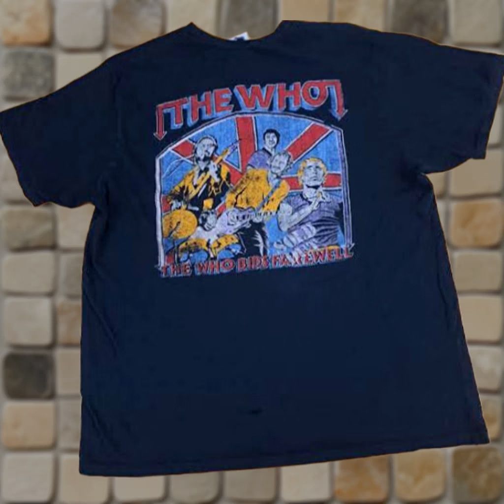 X-LARGE The Who Bids Farewell Rock Roll Shirt Black Stressed X-Large Merch Size US XL / EU 56 / 4 - 1 Thumbnail