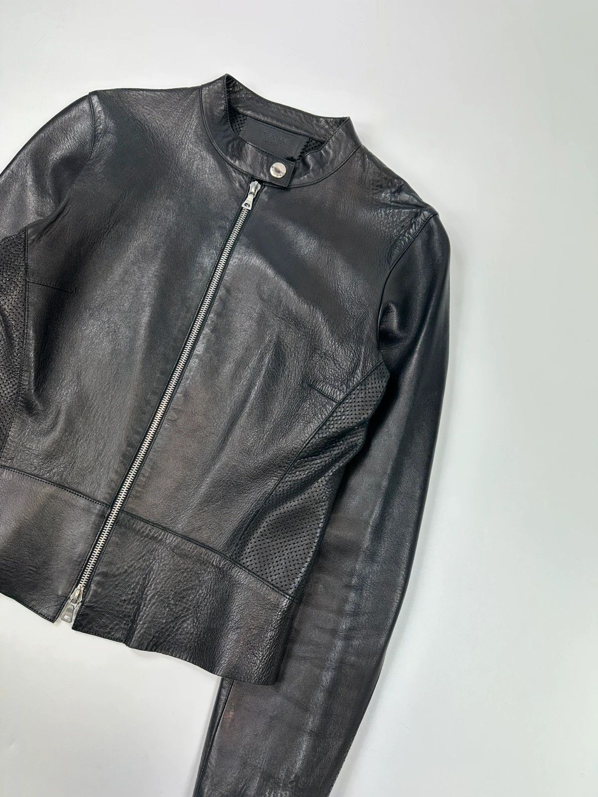 Prada Prada Milano FW1999 Black Perforated Leather Jacket Size S / US 4 / IT 40 - 6 Thumbnail
