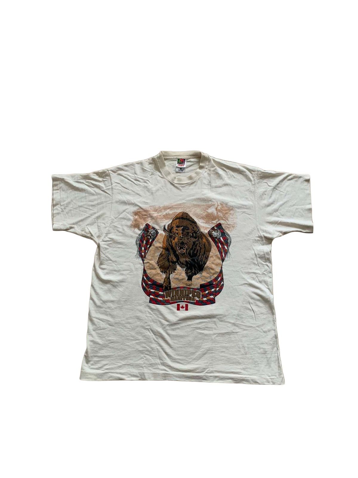 Fruit Of The Loom × Vintage 90s Fruit of the Loom Winnipeg Canada Tourist T-Shirt Size US XL / EU 56 / 4 - 1 Thumbnail